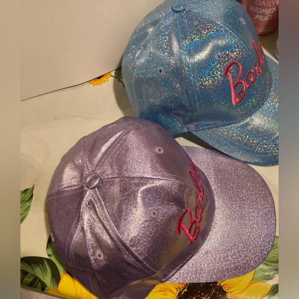 Barbie embroidered purple /blue shine adult caps